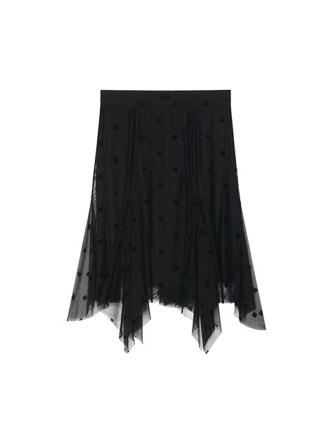 givenchy black pleated skirt|Pleated skirt in 4G tulle .